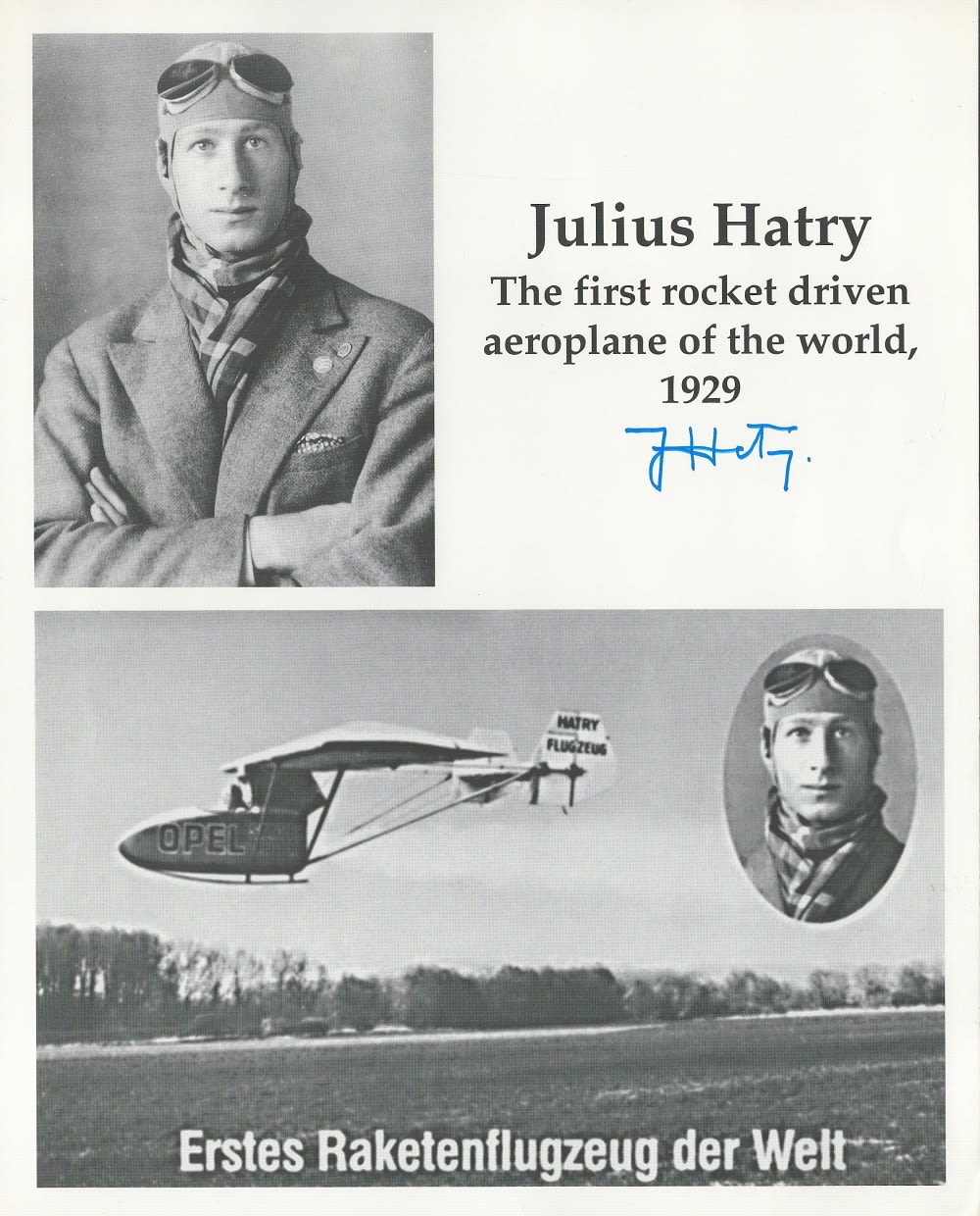 Lot 254: Julius Hatry German Jet Rocket pioneer signed 10x8...
