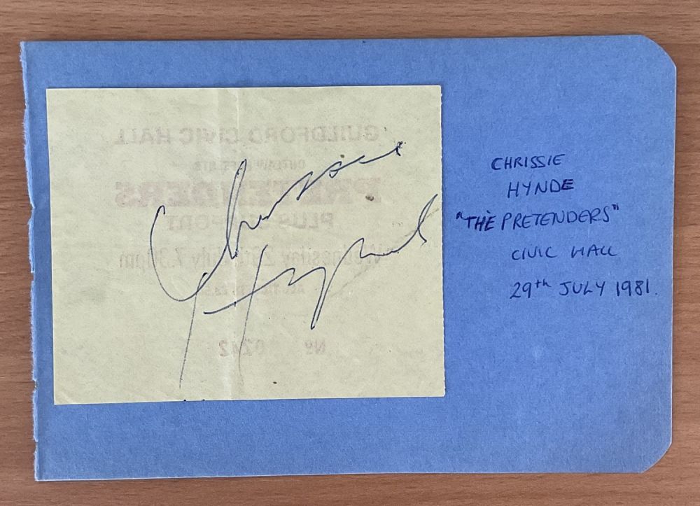 Lot 260: Chrissie Hynde signed 6x4 overall album page mounted...
