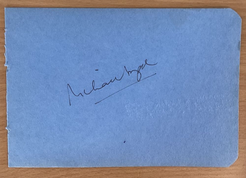 Lot 261: Michael Aspel signed 6x4 album page. Michael Terence...