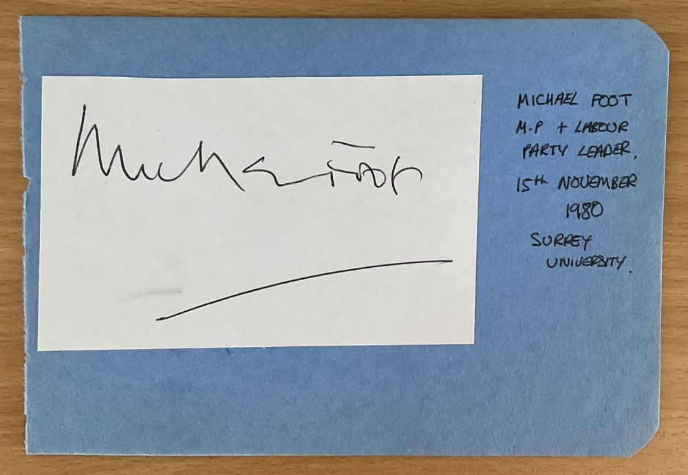 Lot 262: Michael Foot signed 6x4 overall album page mounted...
