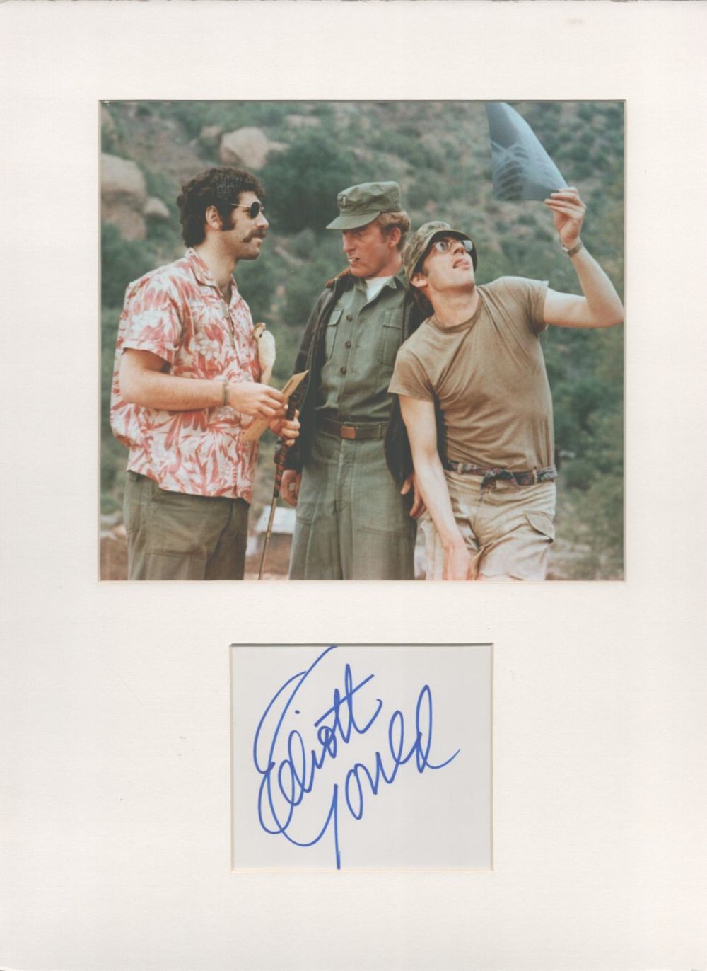 Lot 275: Elliott Gould 16x12 inch overall MASH mounted signature...