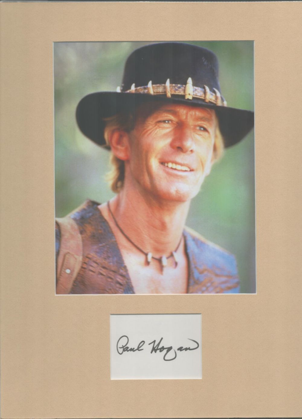 Lot 277: Paul Hogan 16x12 inch overall Crocodile Dundee mounted...