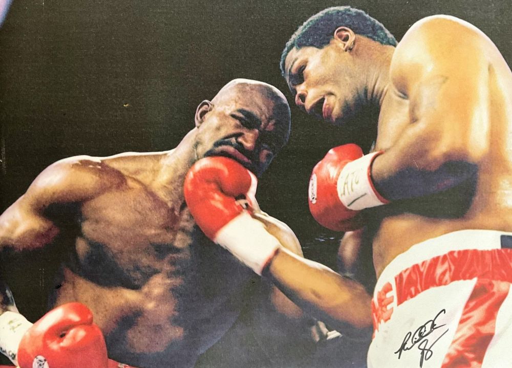 Lot 283: Boxer Riddick Bowe Personally Signed 32x24 Colour Canvas...