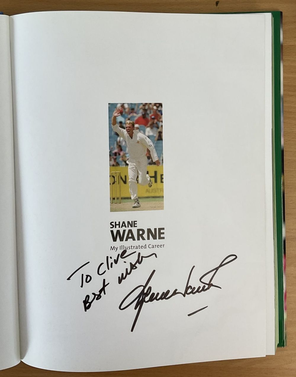 Lot 286: Shane Warne signed hardback book titled My Illustrated...