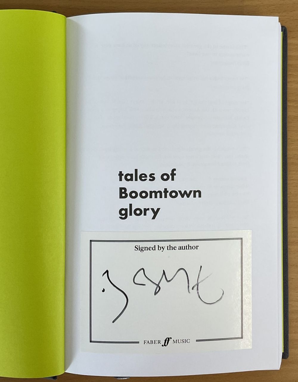 Lot 292: Bob Geldof signed hardback book titled Tales of...