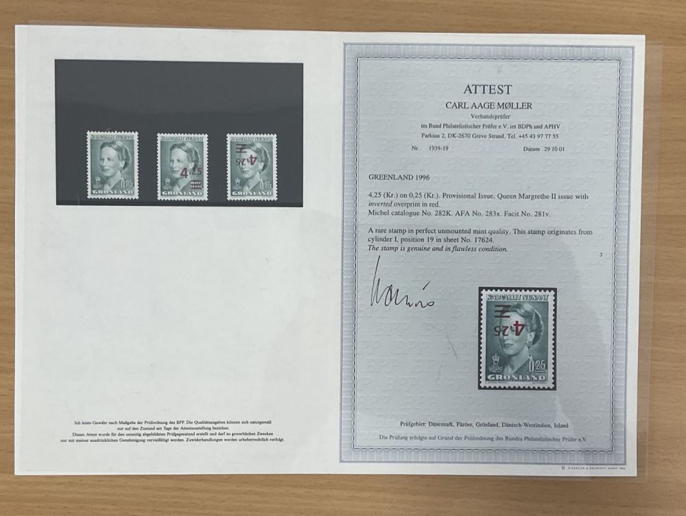 Lot 294: Stamp error Greenland 1996 Scott #226 inventor of...