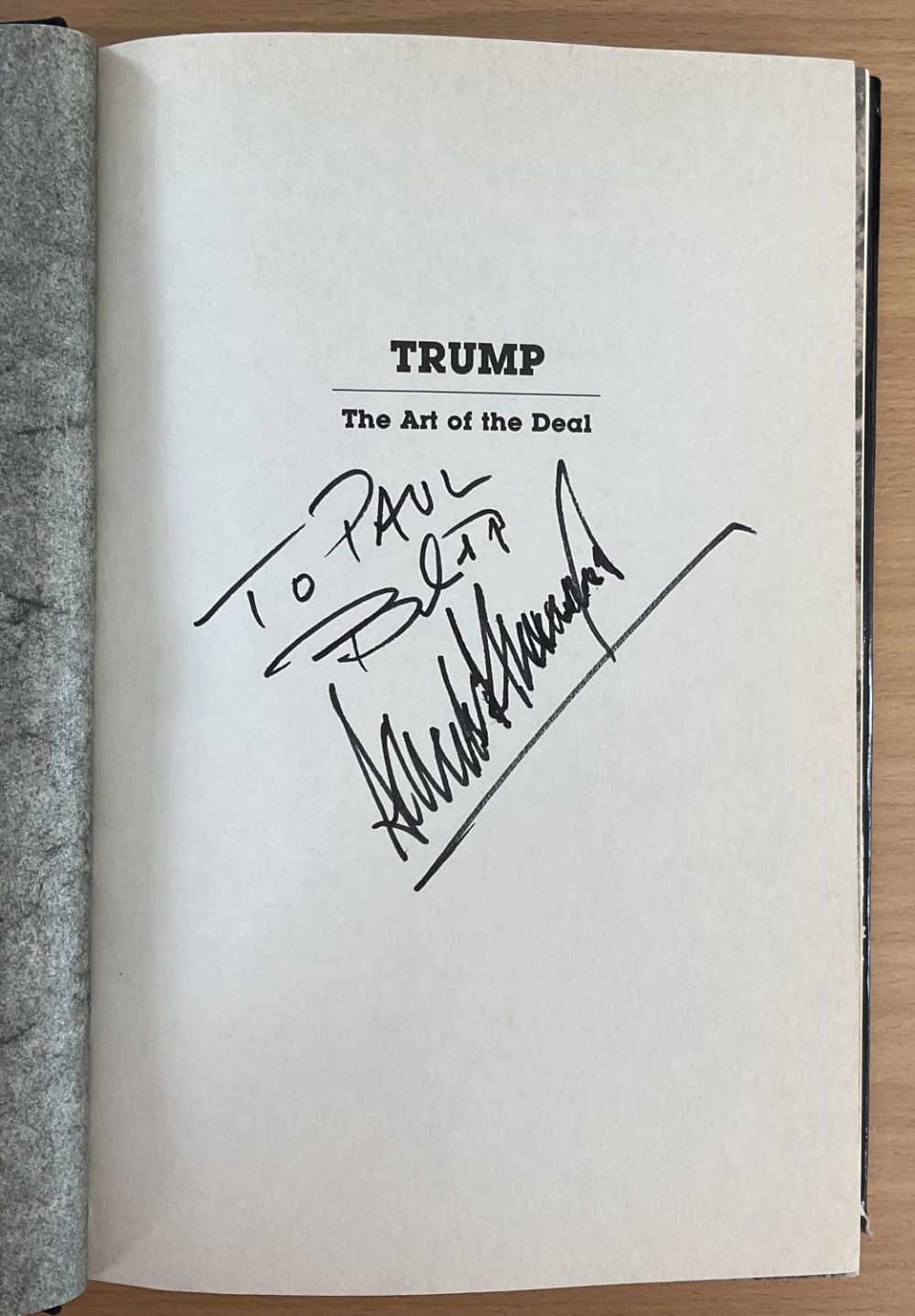 Lot 299: Donald Trump signed hardback book titled The Art...