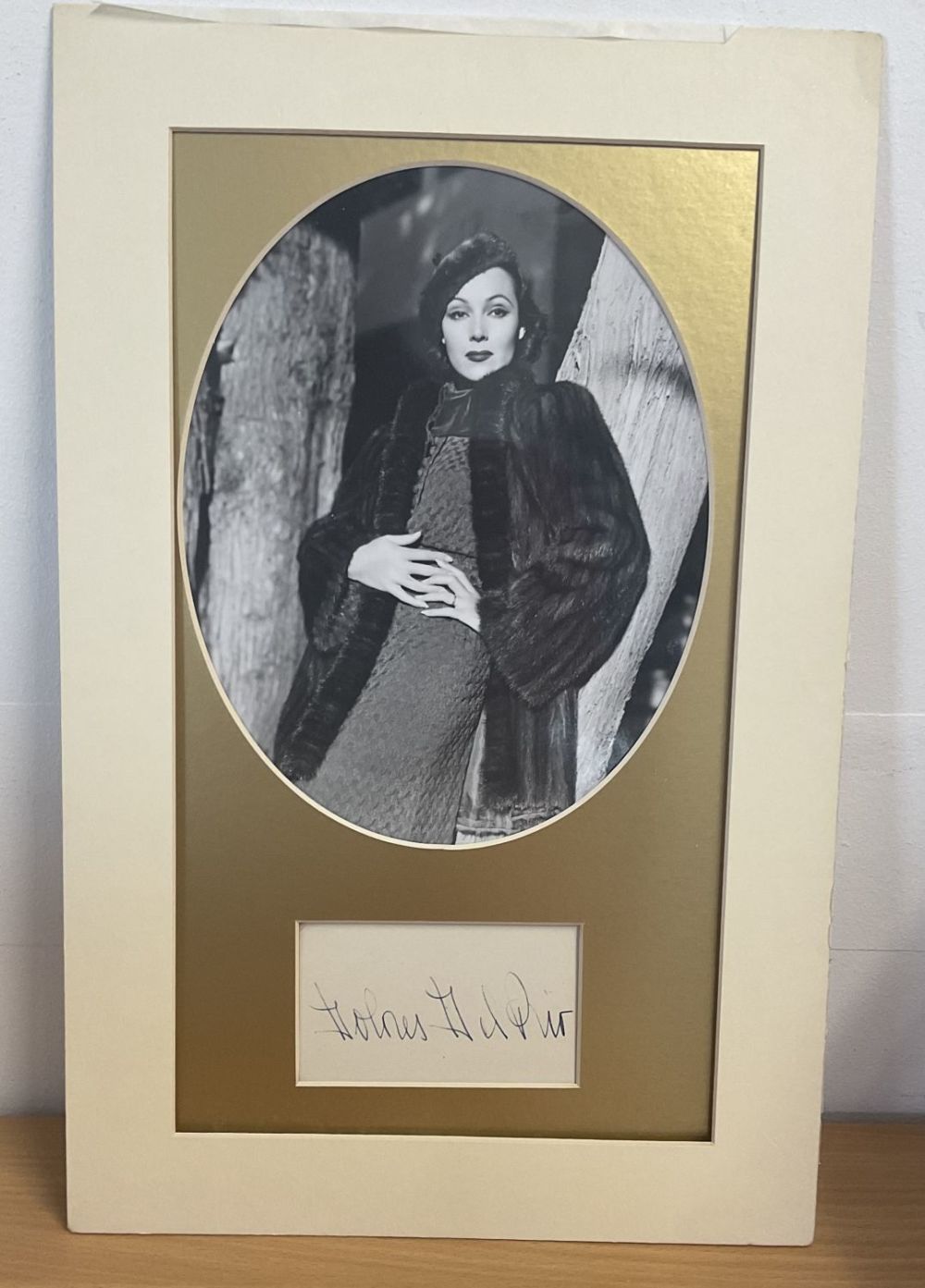 Lot 304: Dolores Del Rio 17x11 overall mounted signature piece...