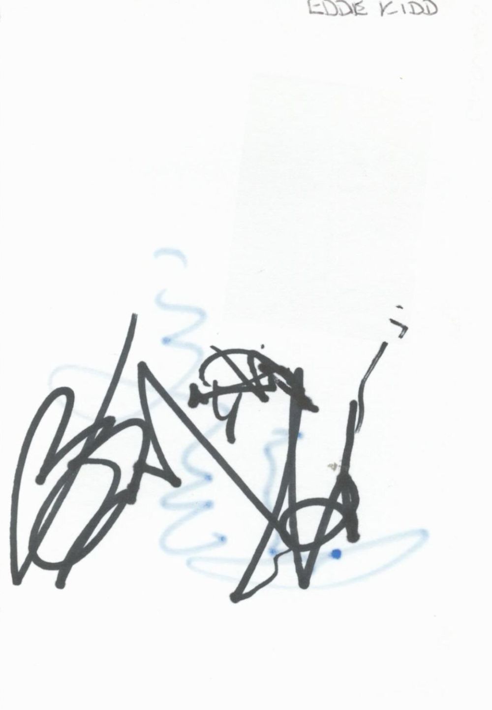 Lot 400: Eddie Kidd signed 6x4 white card. Good condition...