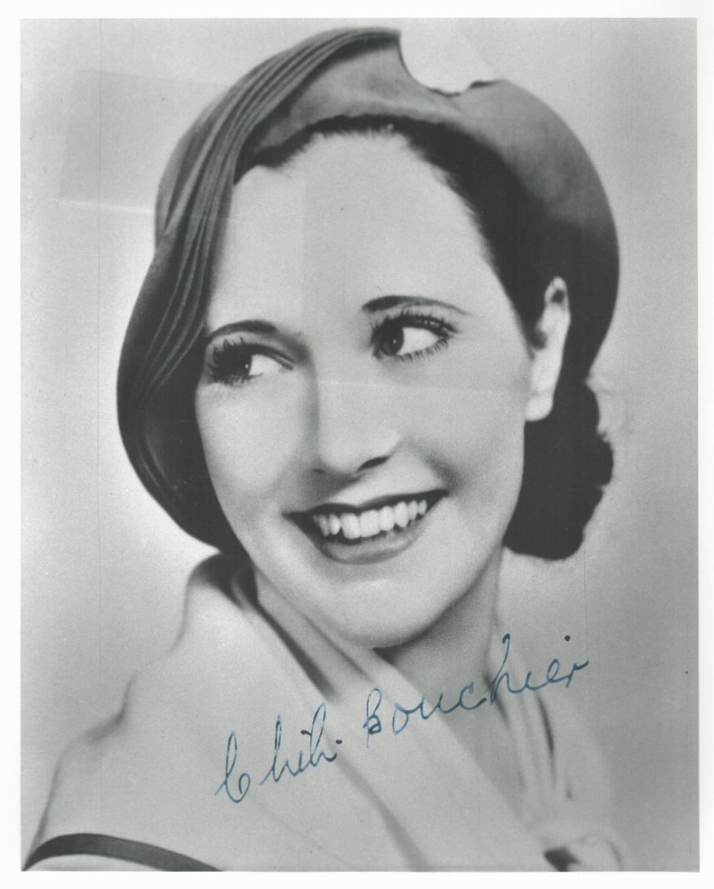 Lot 440: Chili Bouchier signed 10x8 black and white photo....