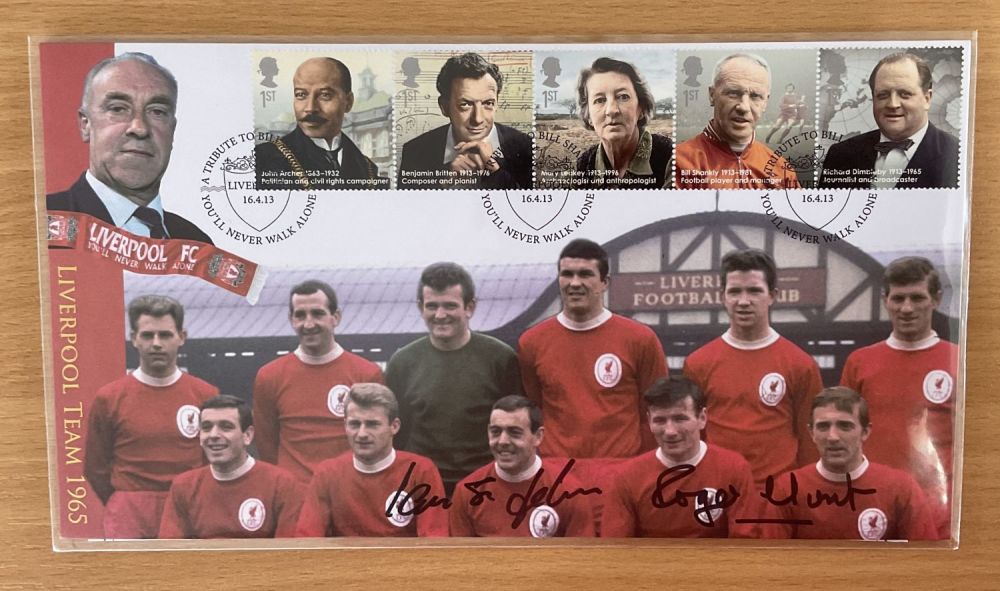 Lot 451: Football Ian St John and Roger Hunt signed...