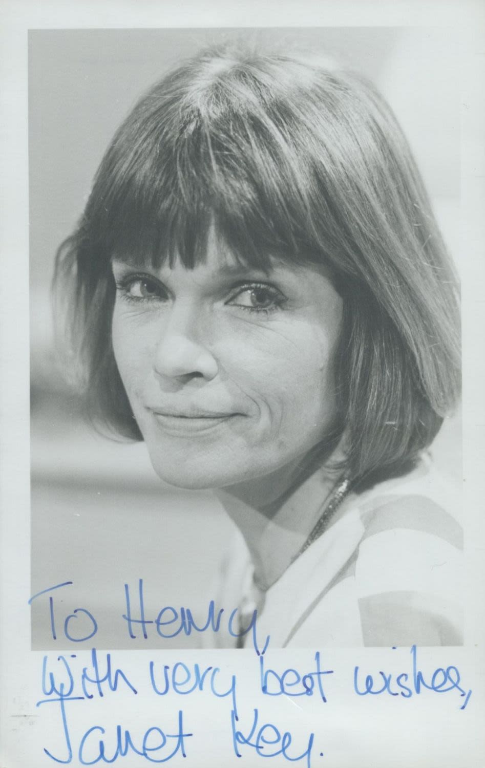 Lot 485: English Actress Janet Key Signed 6x4 inch Black...