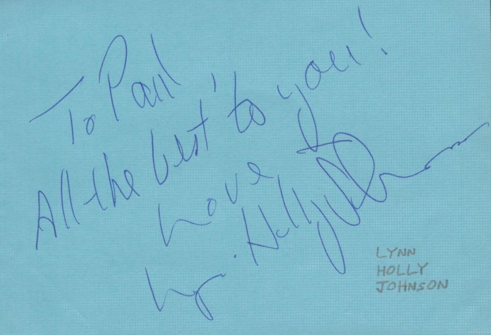 Lot 486: Lynn-Holly Johnson Signed 6x4 inch Blue Autograph Album...