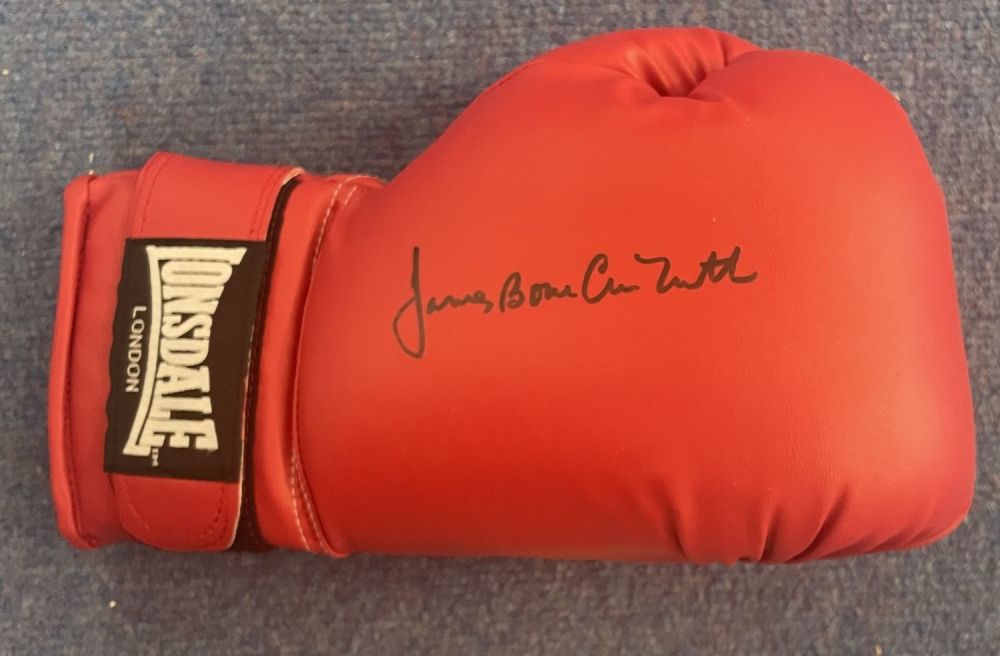 Lot 522: WBA Heavyweight Champ James Bonecrusher Smith Signed Red...