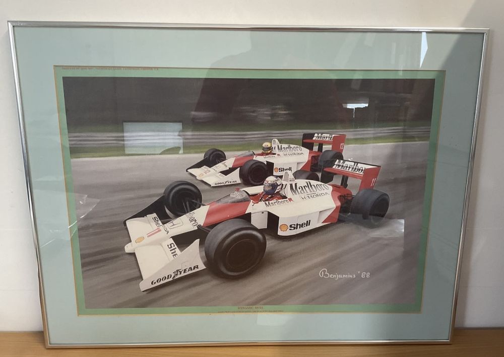 Lot 529: Superb 20x14 Colour Alain Prost and Ayrton Senna...