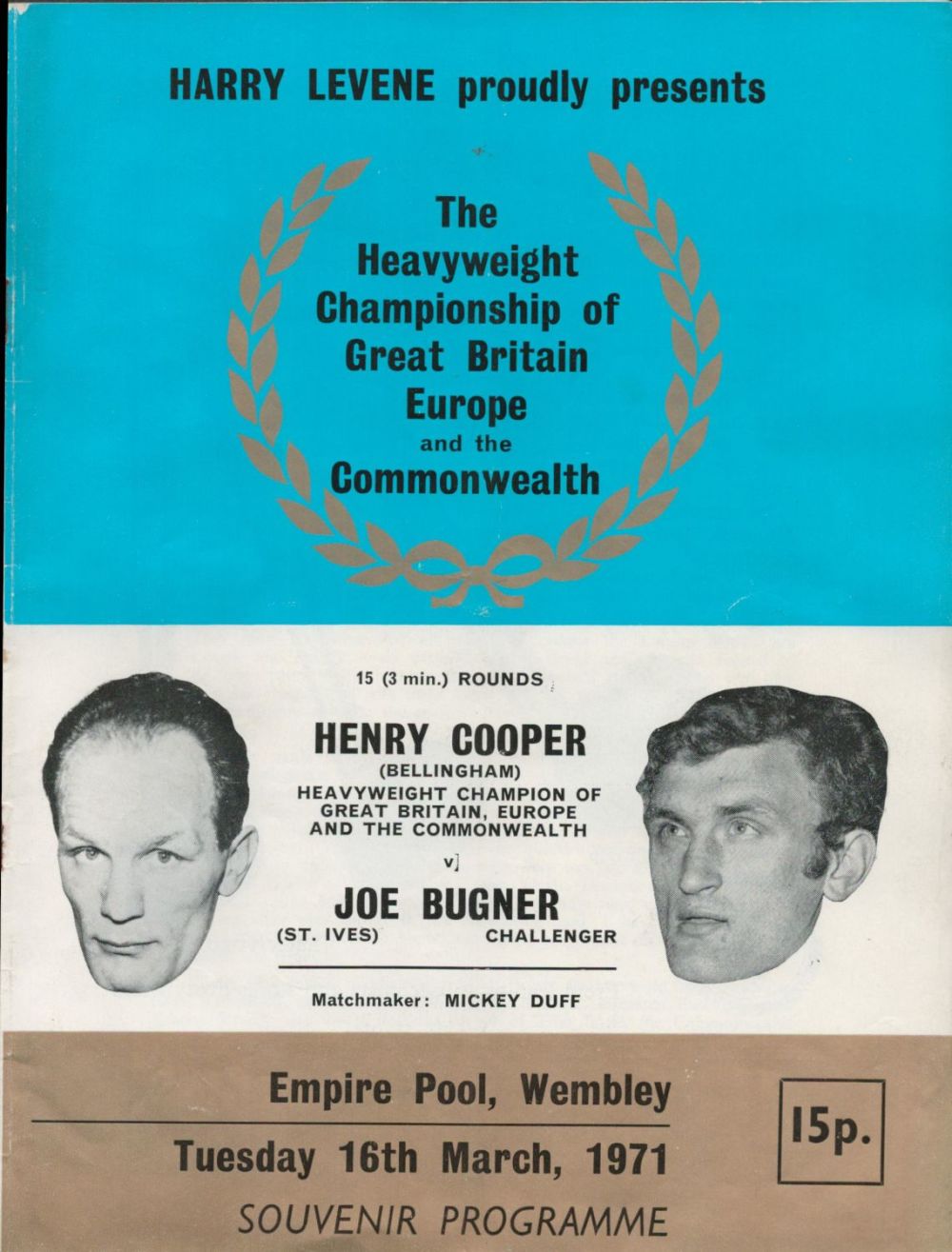 Lot 532: Boxing Vintage Programme from Henry Cooper V Joe...