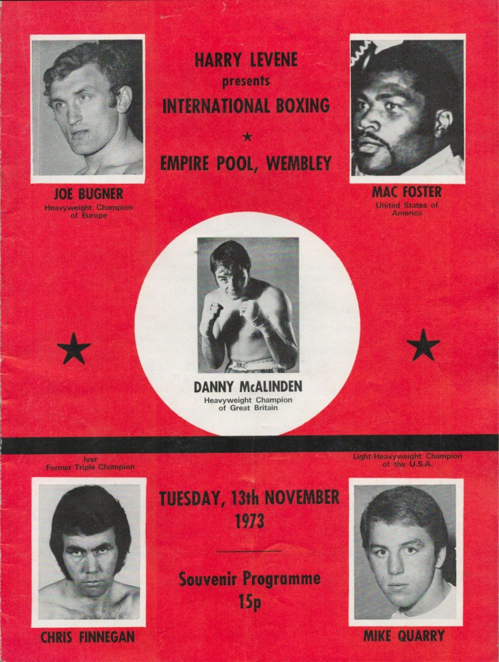 Lot 535: Boxing Vintage Programme from 5 Fights inc John...