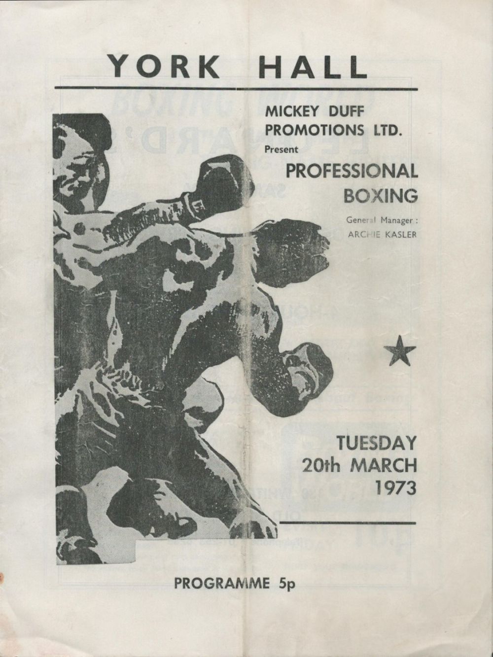 Lot 541: Boxing Vintage Programme From 5 Fights inc John...
