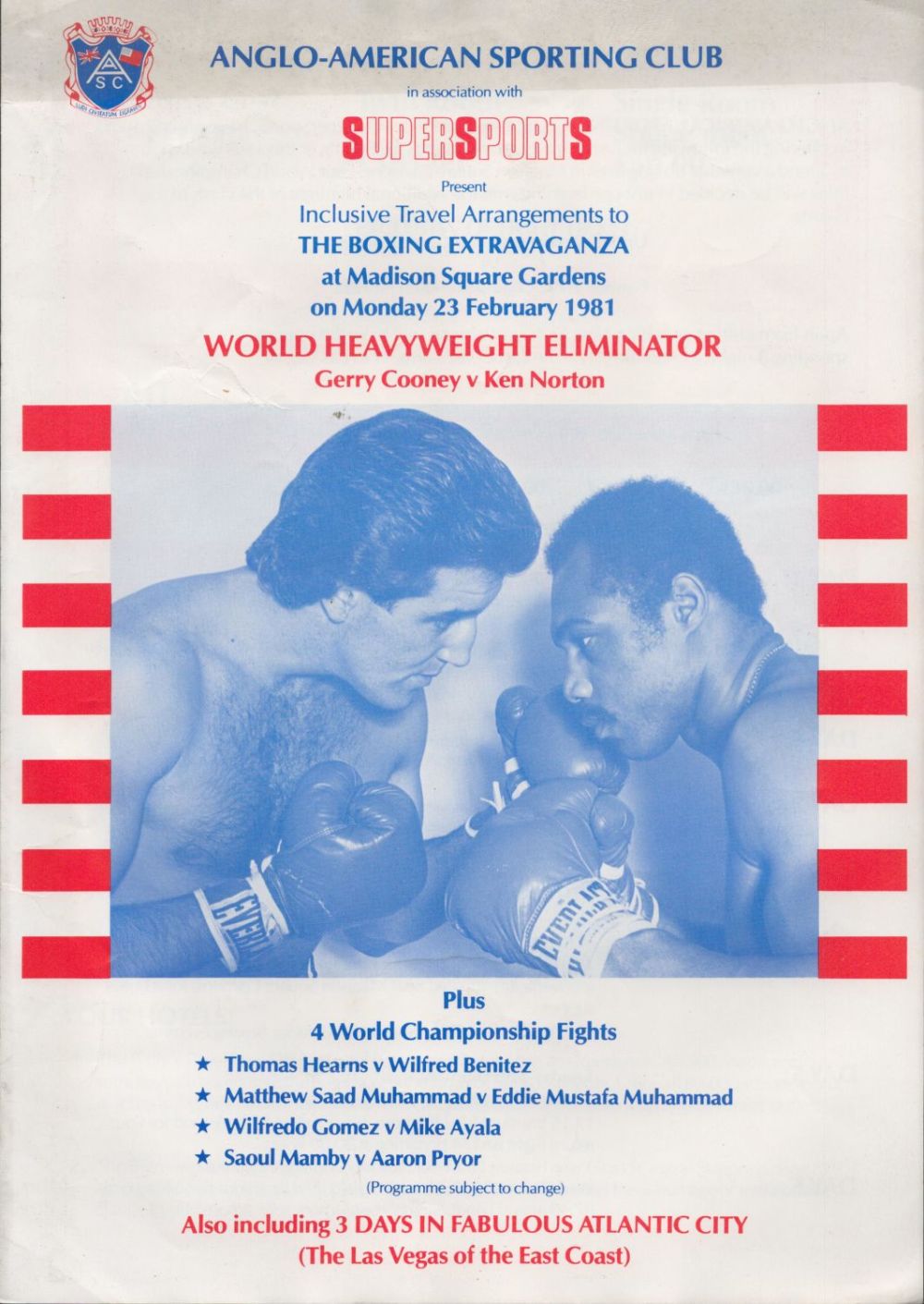Lot 542: Boxing Vintage Programme from 5 Fights inc Gerry...