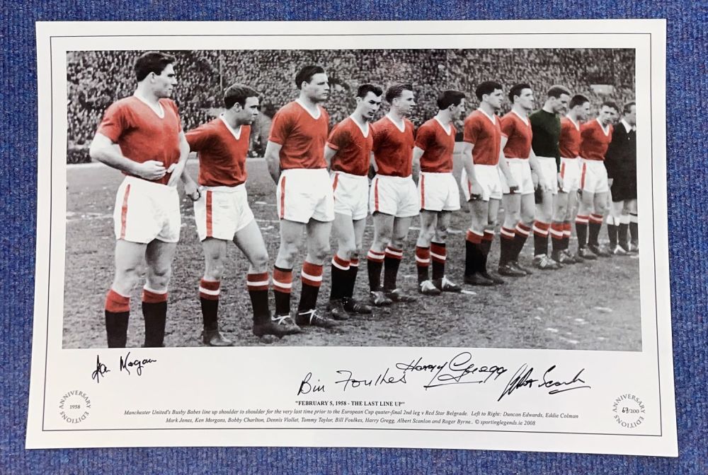 Lot 549: Football, Manchester United multi signed 12x18 black and...