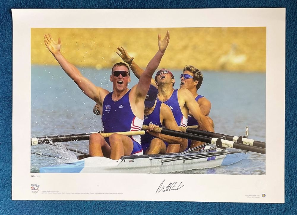 Lot 569: Mathew Pinsent signed 22x16 Team GB Olympic Gold...