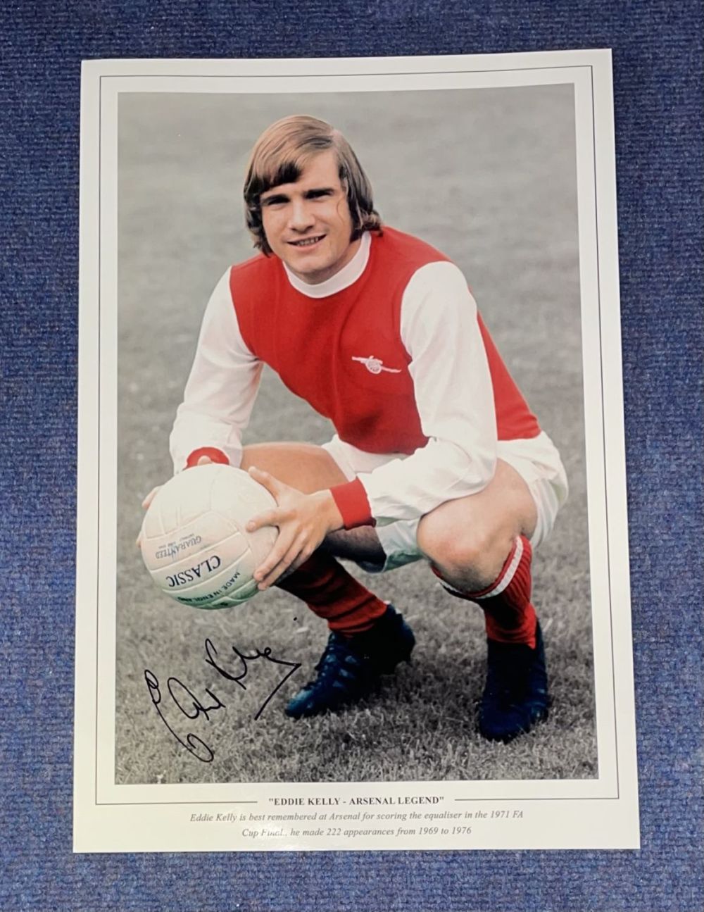 Lot 574: Eddie Kelly signed Eddie Kelly Arsenal Legend 16x12...