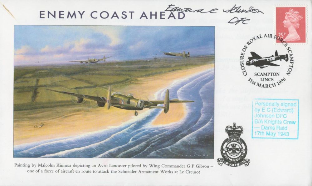 Lot 604: WW2 Flt Lt Edward Johnson DFC Signed 'Enemy...