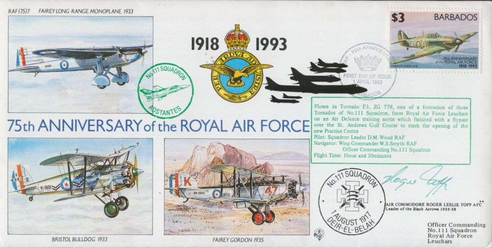 Lot 612: WW2 Air Commodore Roger Topp AFC Signed 75th...