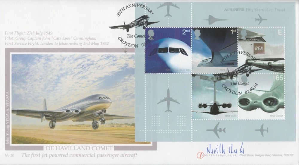 Lot 621: RAF Test Pilot Neville Duke Signed Internetstamps De...