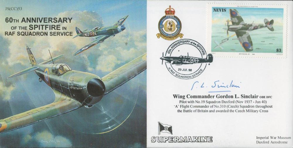 Lot 627: Wg Cdr Gordon L Sinclair OBE DFC Signed...