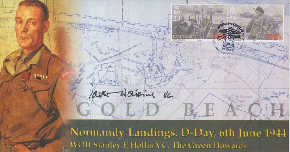 Lot 639: Tasker Watkins VC Signed Normandy Landings D-Day 6th...