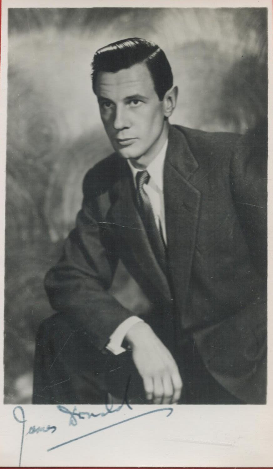 Lot 66: Scottish Actor James Donald Signed 6x3 inch Black...