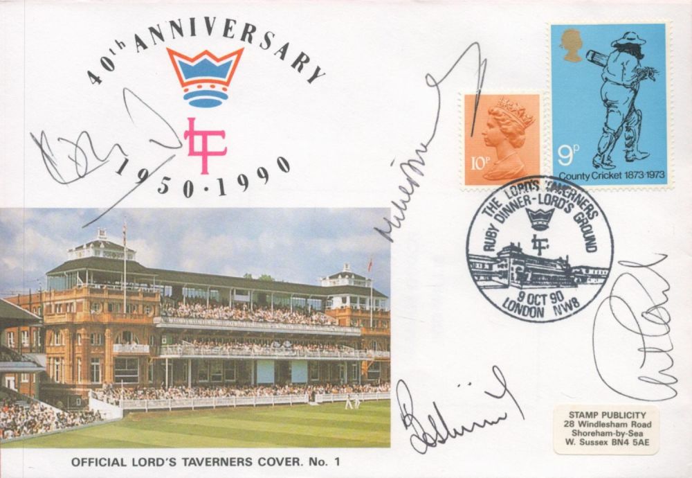 Lot 140: Cricket. 4 Honorary Taverners Signed 40th Anniv Lord...