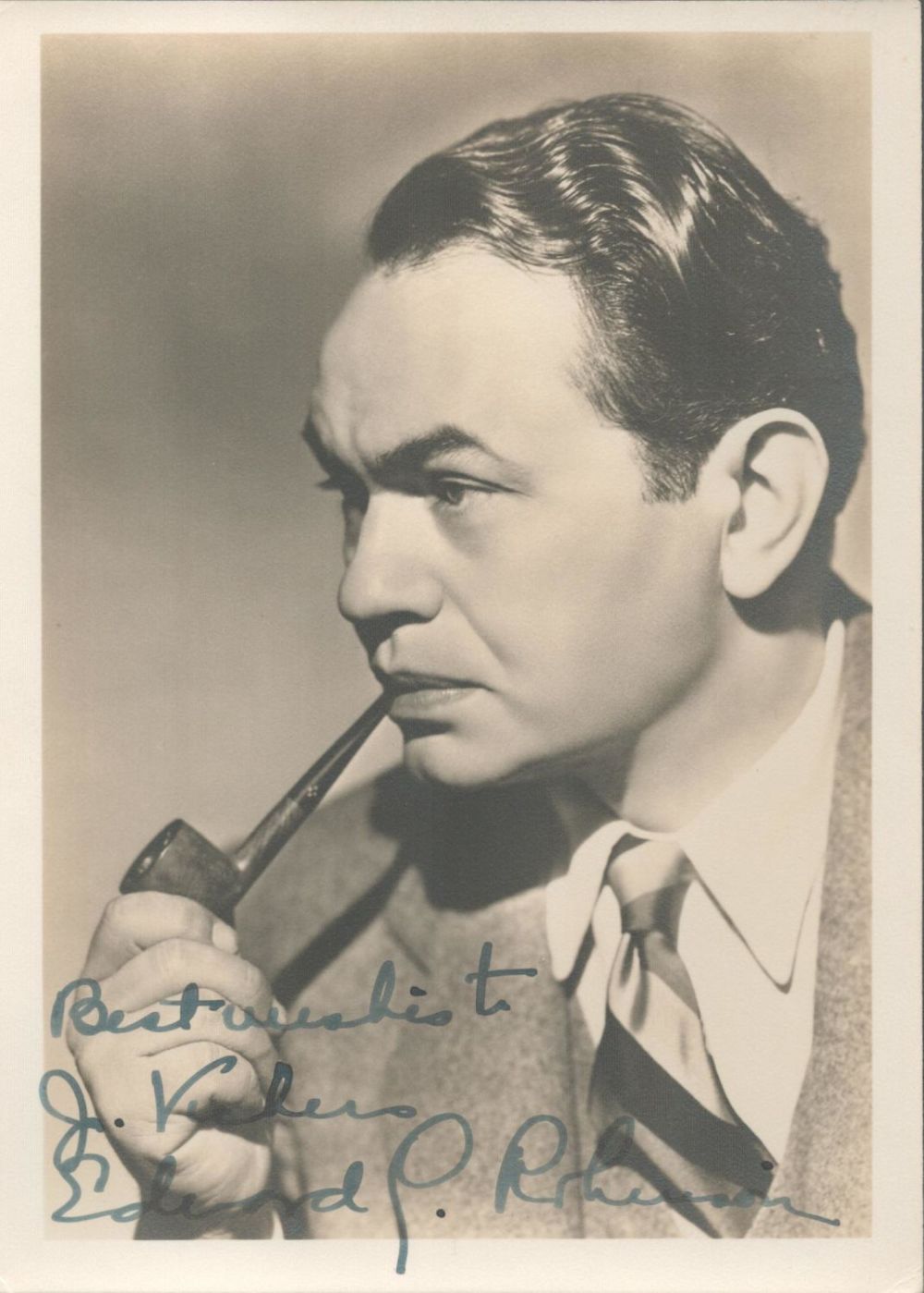 Lot 197: American Actor Edward G Robinson Signed 7x5 inch...