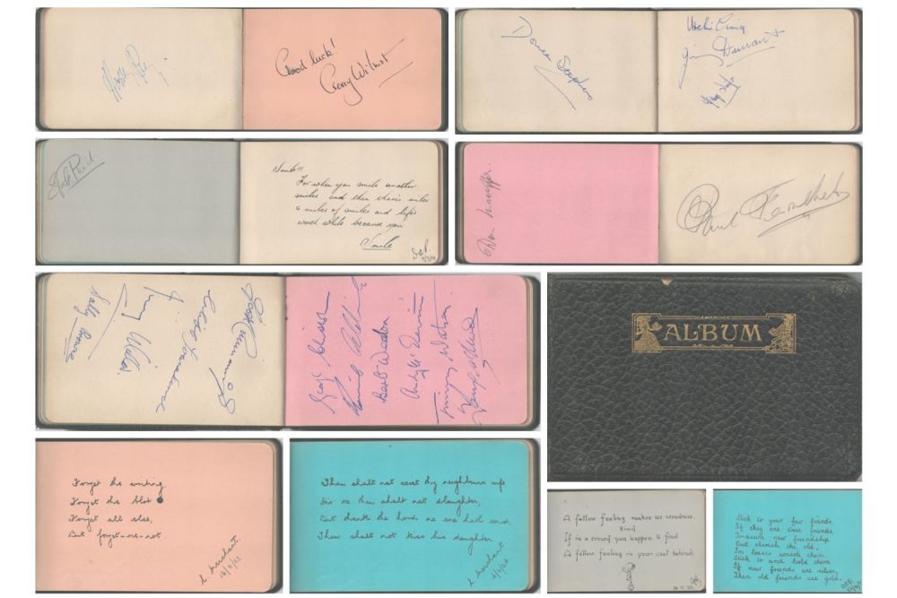 Lot 203: Autograph Book with 26 Signatures within include Bert...
