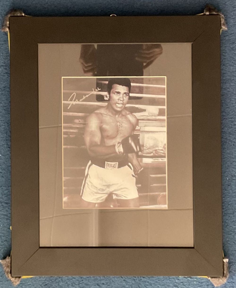 Lot 205: Boxing Legend Muhammad Ali Signed 10x8 inch Black...
