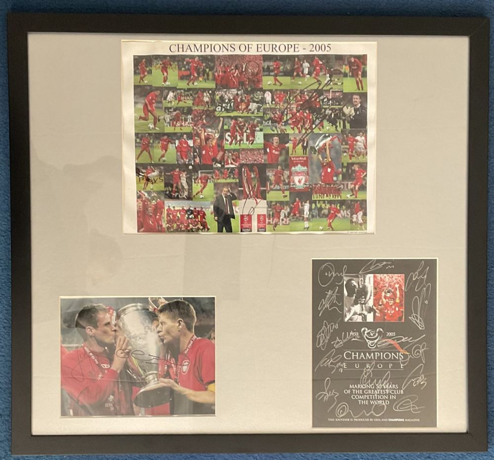 Lot 217: Football, Superb Liverpool Multi Signed 2005 Euro Champions...