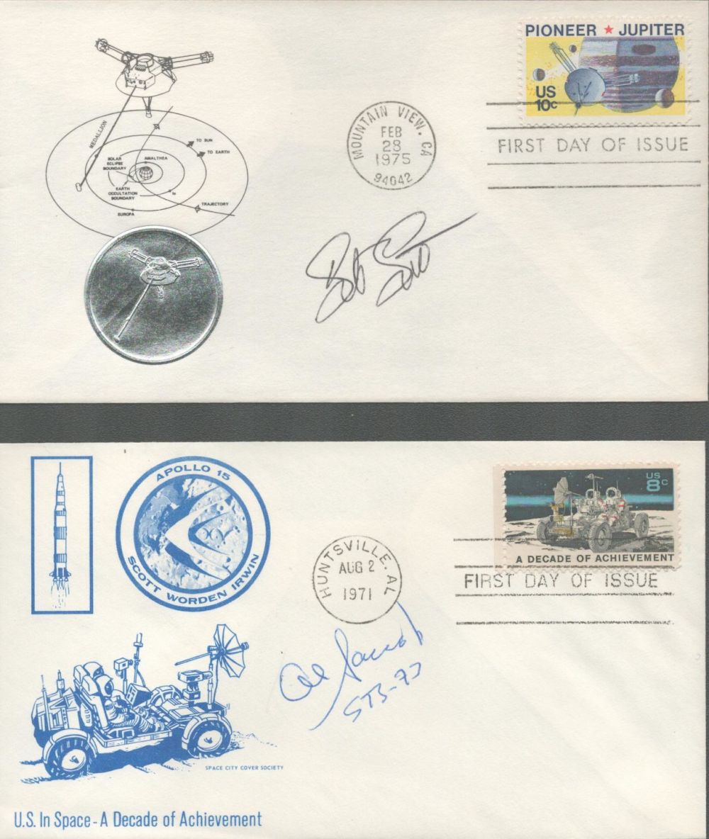 Lot 233: Space 2 Astronauts Signed on 2 FDC's Al...