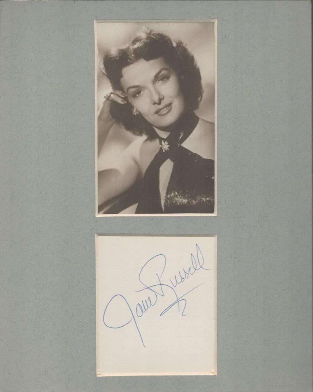 Lot 242: Actress Jane Russell Signed Signature Piece with Black...