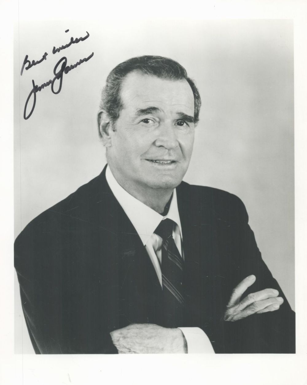 Lot 251: American Actor James Garner Signed 10x8 inch Black...