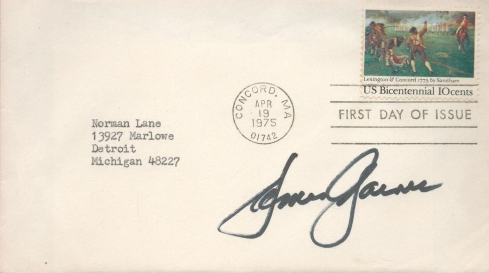 Lot 252: American Actor James Garner Signed Envelope with Concord...