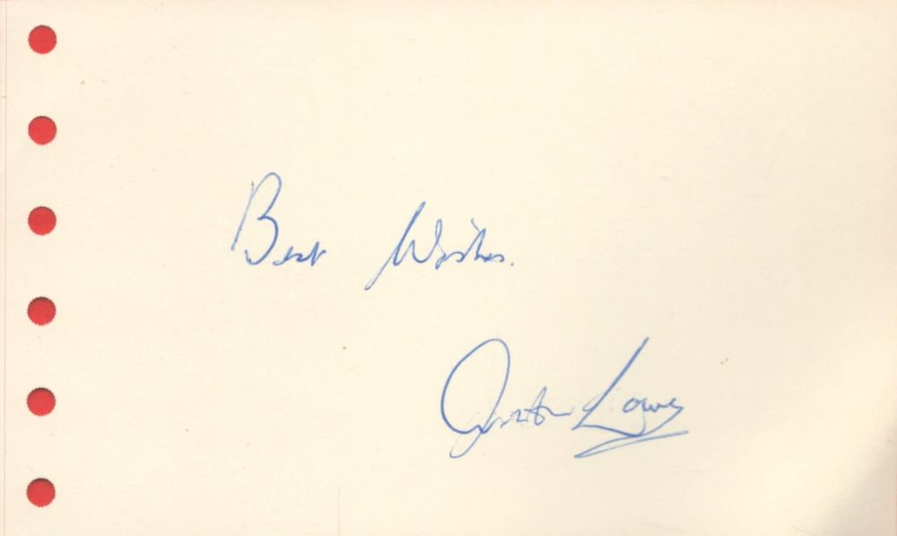 Lot 263: Dad's Army Actor Arthur Lowe Signed 5x3 inch...