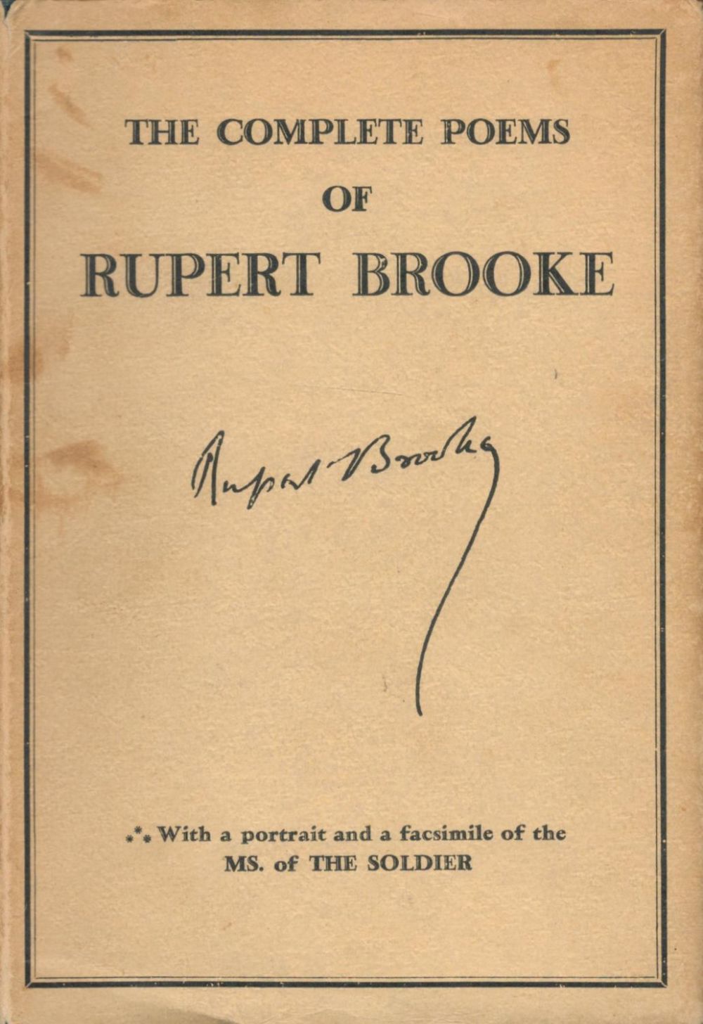 Lot 115: The Complete Poems of Rupert Brooke 1937 Tenth...