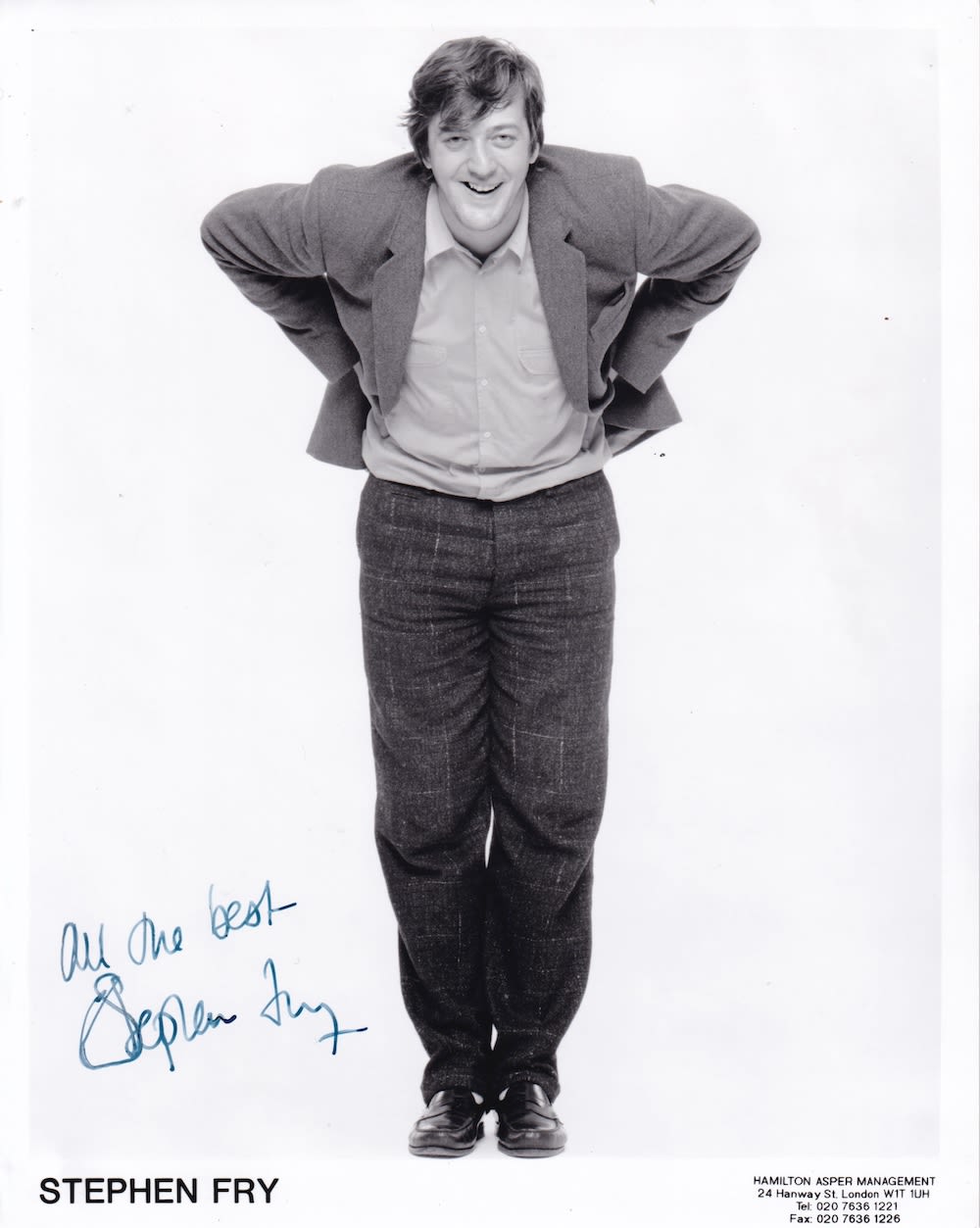 Lot 104: Stephen Fry, Top Actor & Author, 10x8 inch...