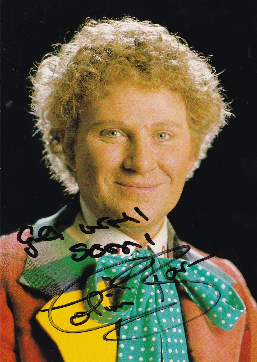 Lot 113: Colin Baker, Dr Who Actor, 6x4 inch Signed...