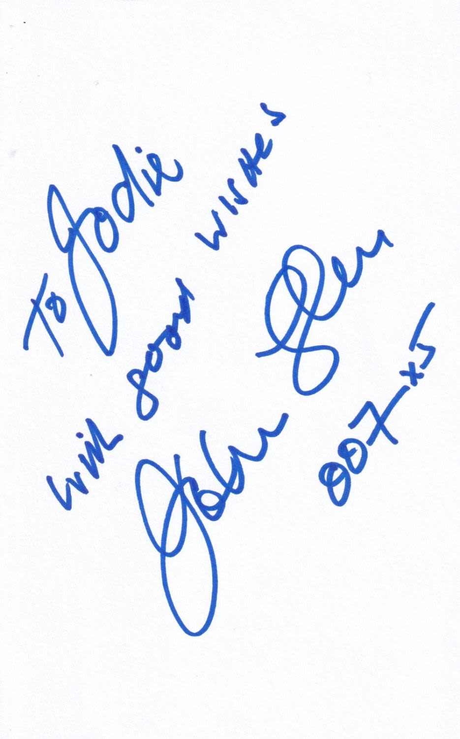 Lot 151: John Glen, James Bond Film Director, Signed Card....