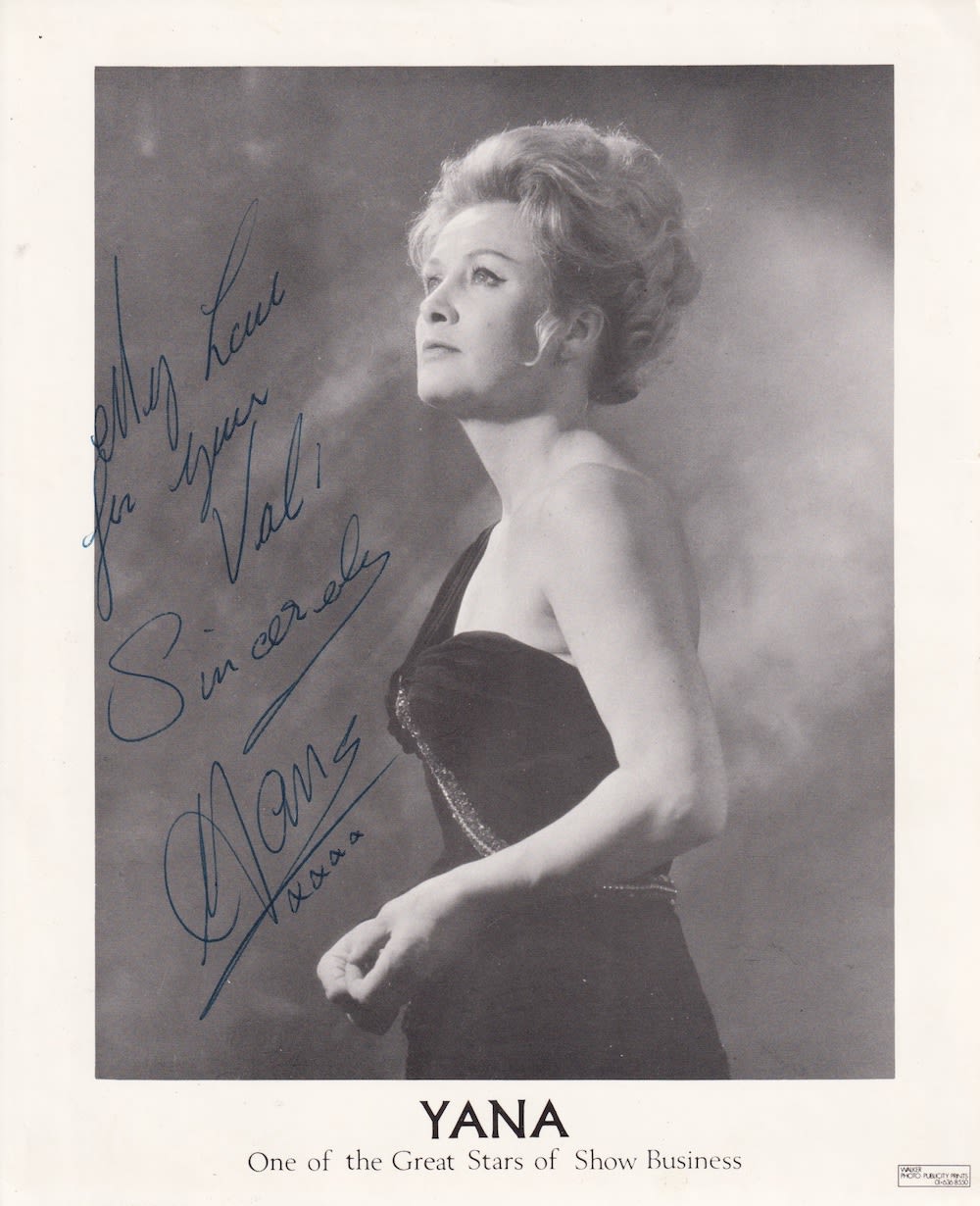 Lot 172: Yana, Late Great British Singer, 8x6 inch Signed...