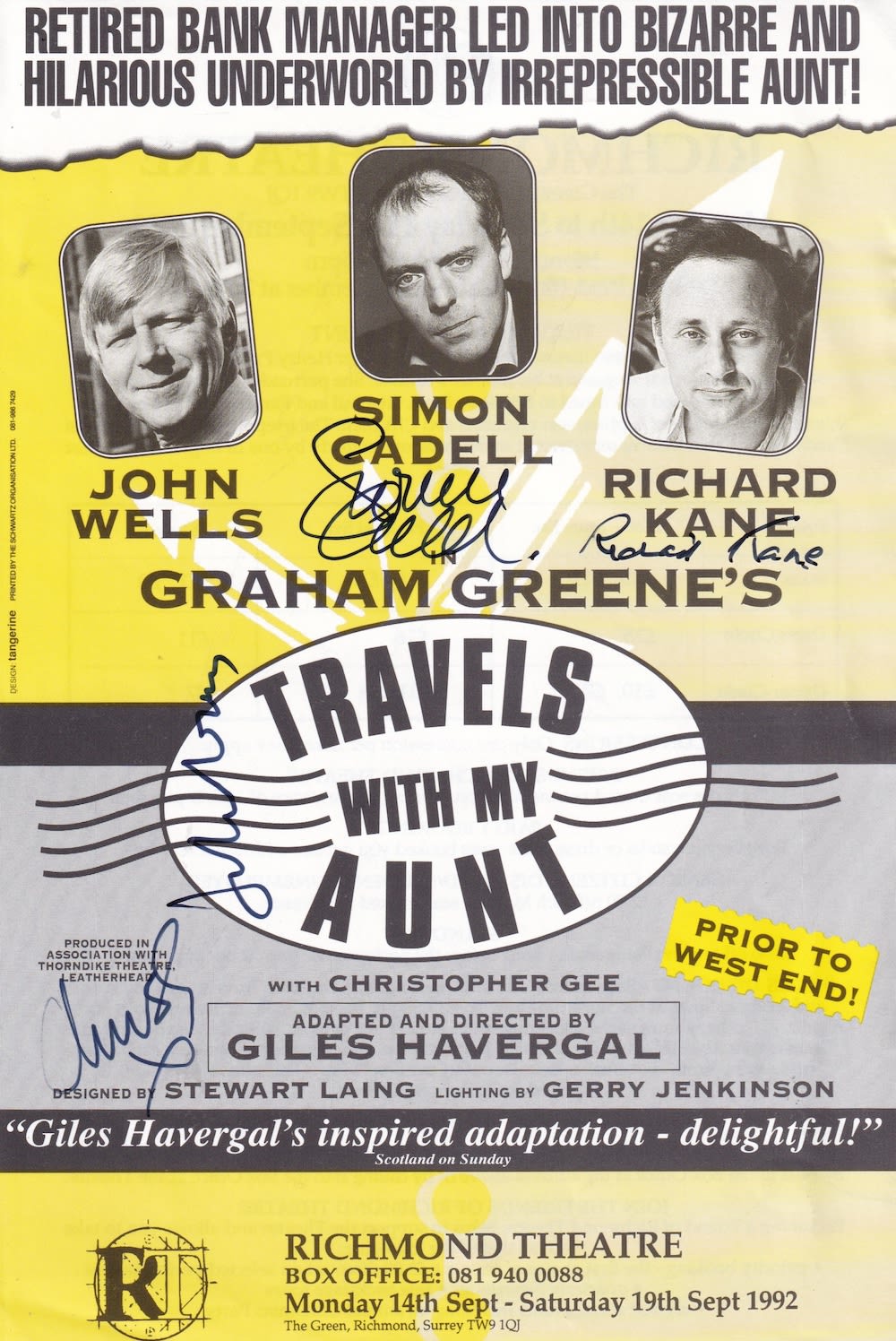 Lot 212: Simon Cadell, John Wells & Richard Kane, Great...