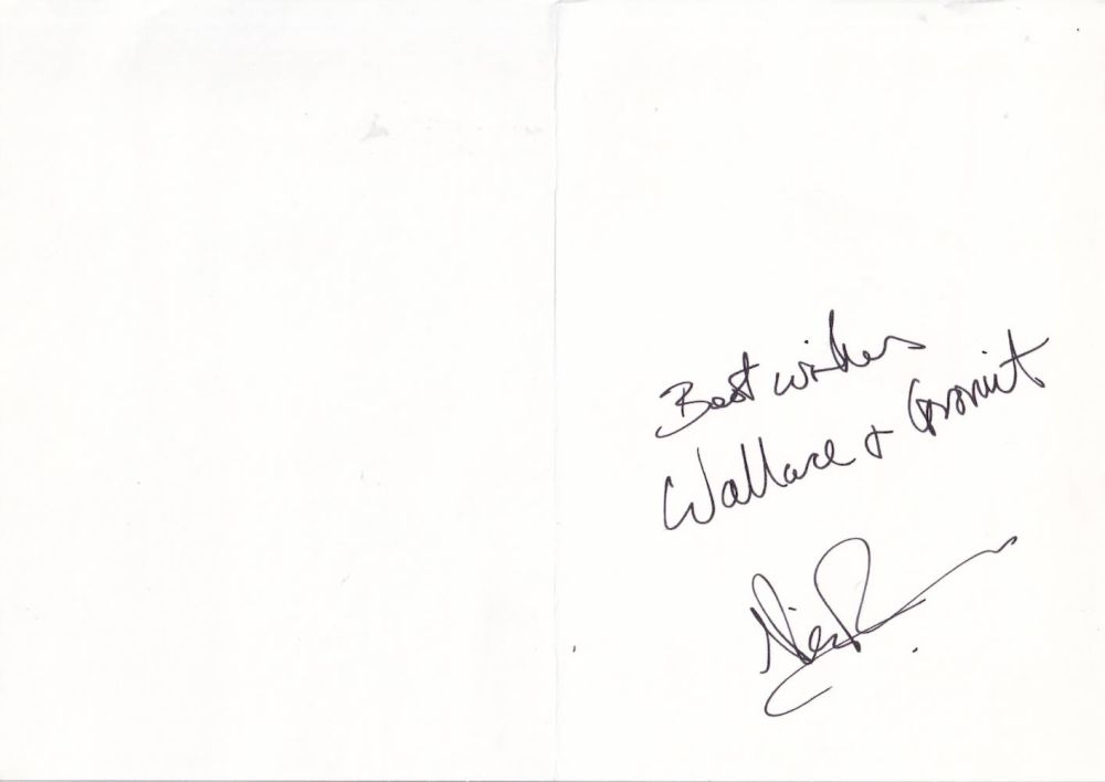 Lot 216: Nick Park, Wallace & Gromit Creator, Signed Greetings...