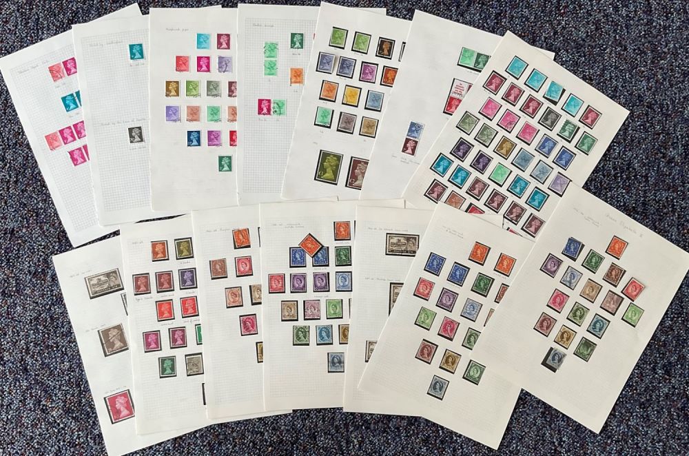Lot 321: 14 loose pages of definitives. High and low....